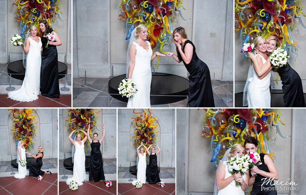 Bride and Bridesmaids at Columbus Art Museum