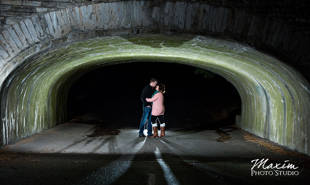 Spring Grove Cemetery Engagement under bridge