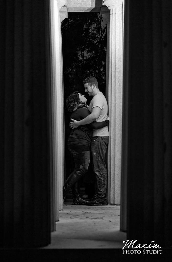 Spring Grove Cemetery Engagement pictures off camera flash