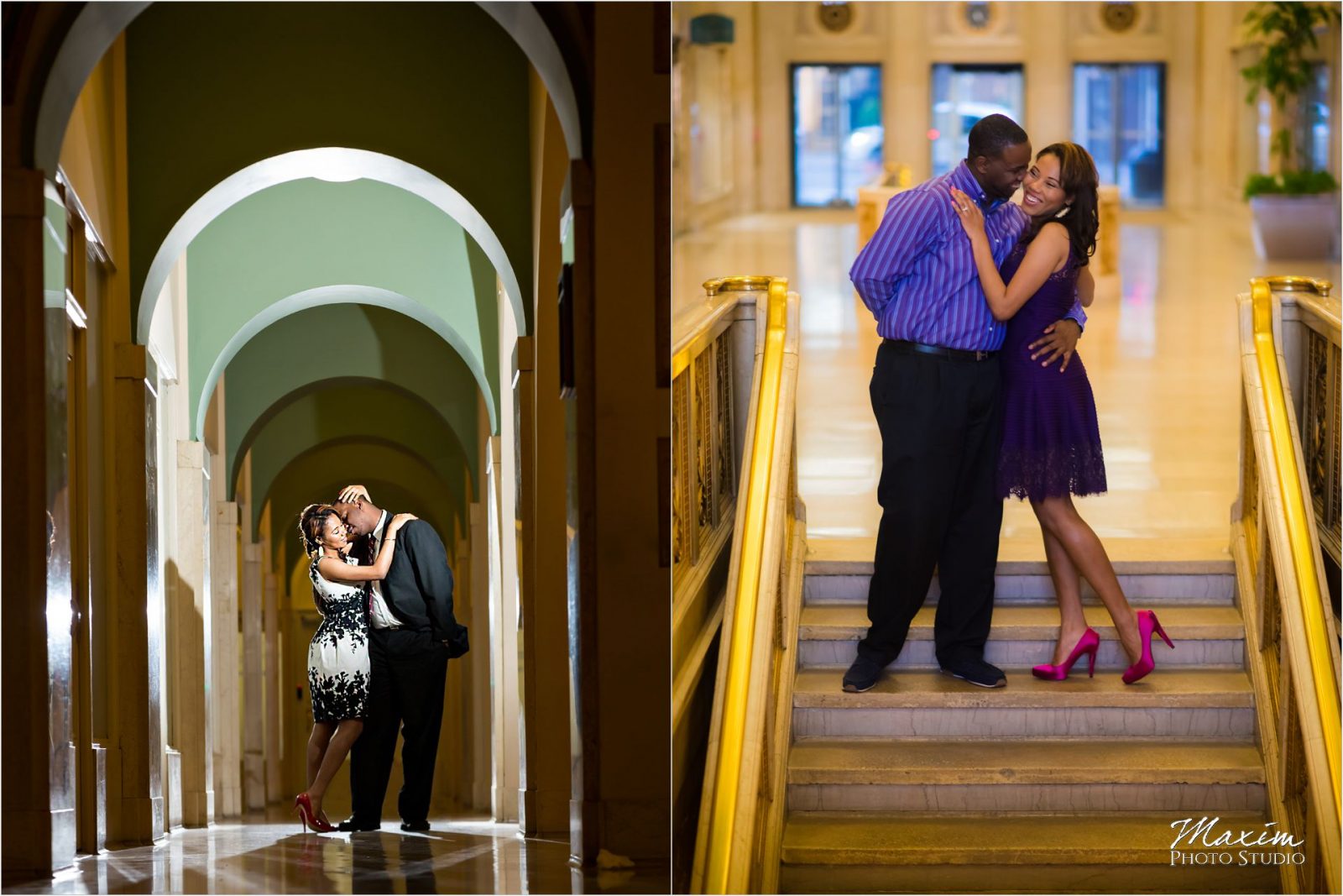 Dixie Terminal Cincinnati Stairs Engagement