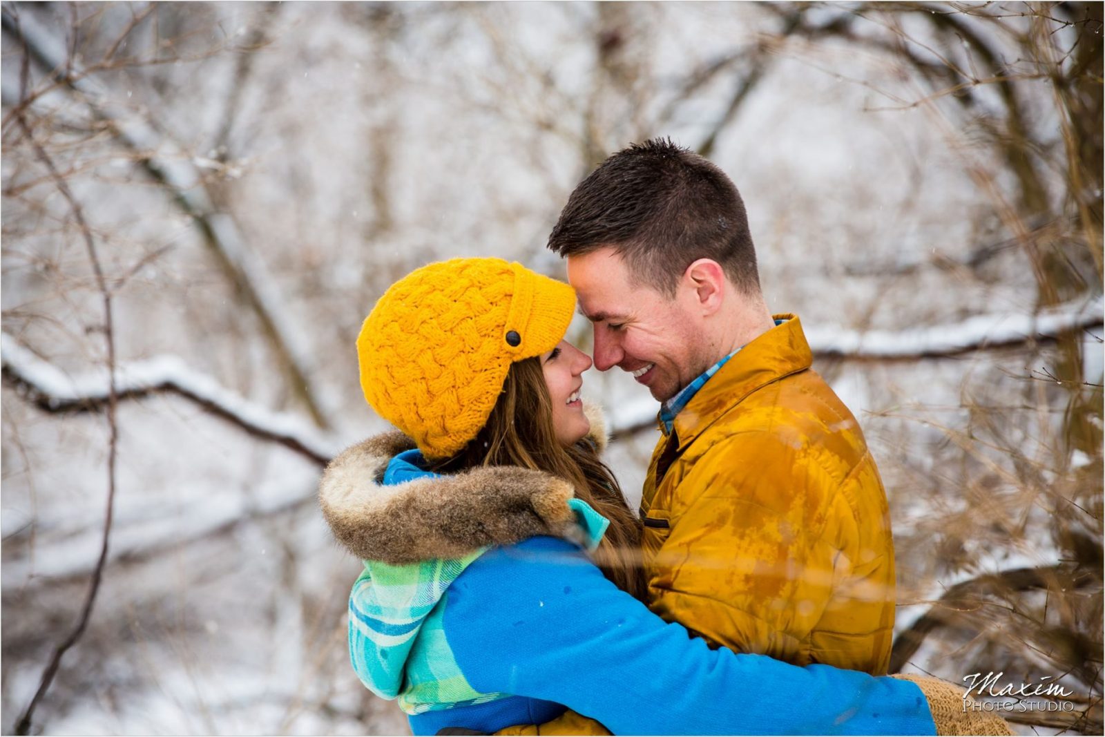 Bride Groom Cincinnati Engagement Winton Woods Snow