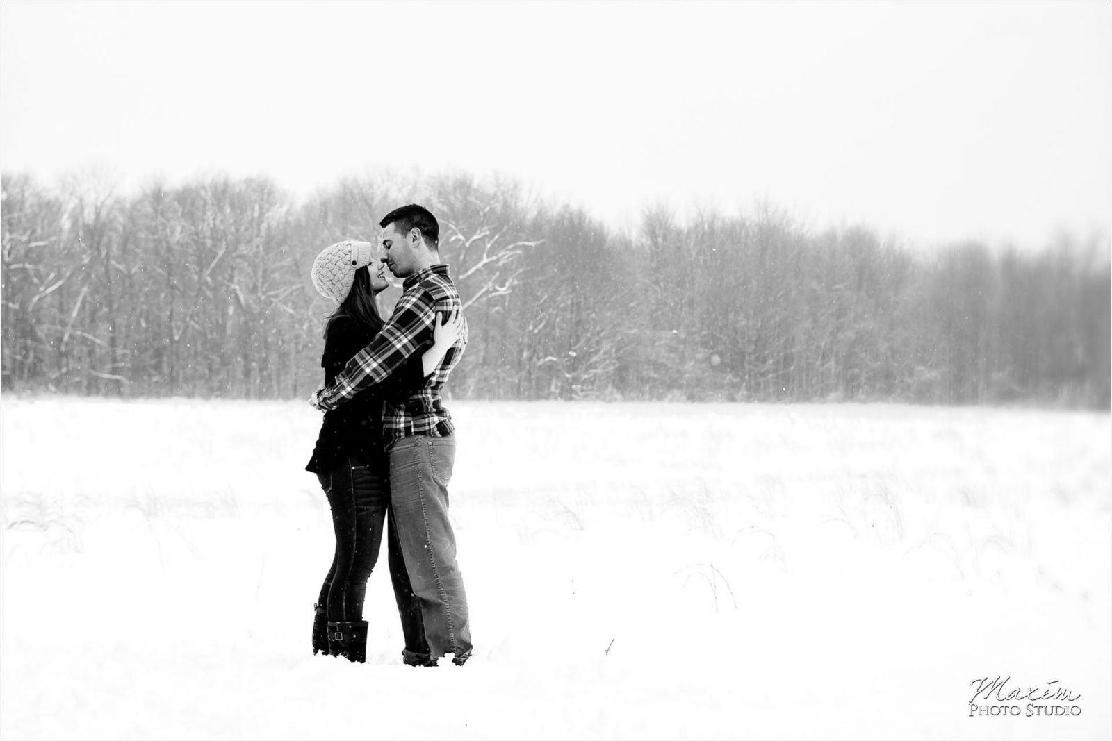 Winton Woods Engagement in Snow