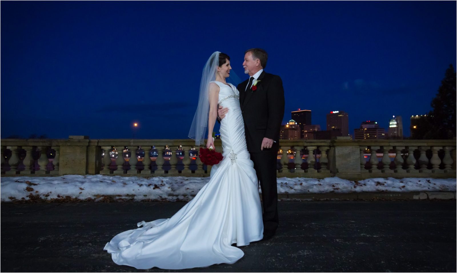 Dayton Art Institute Wedding Snow Bride Groom