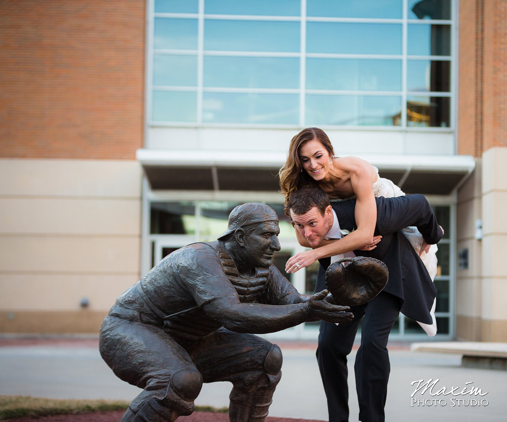 Great American Ballpark Cincinnati Wedding Portraits