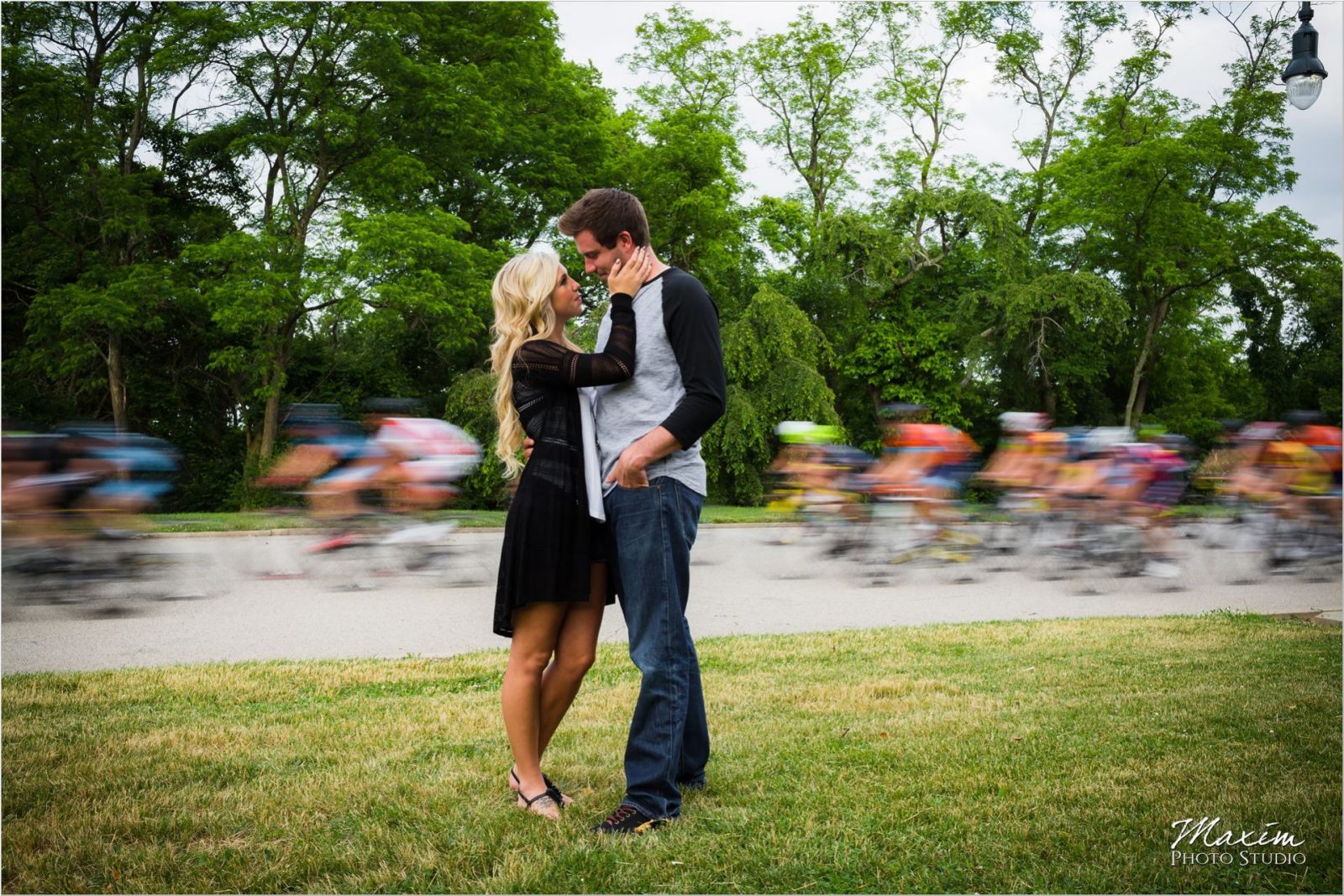 Ault Park bicycle race Summer Engagement