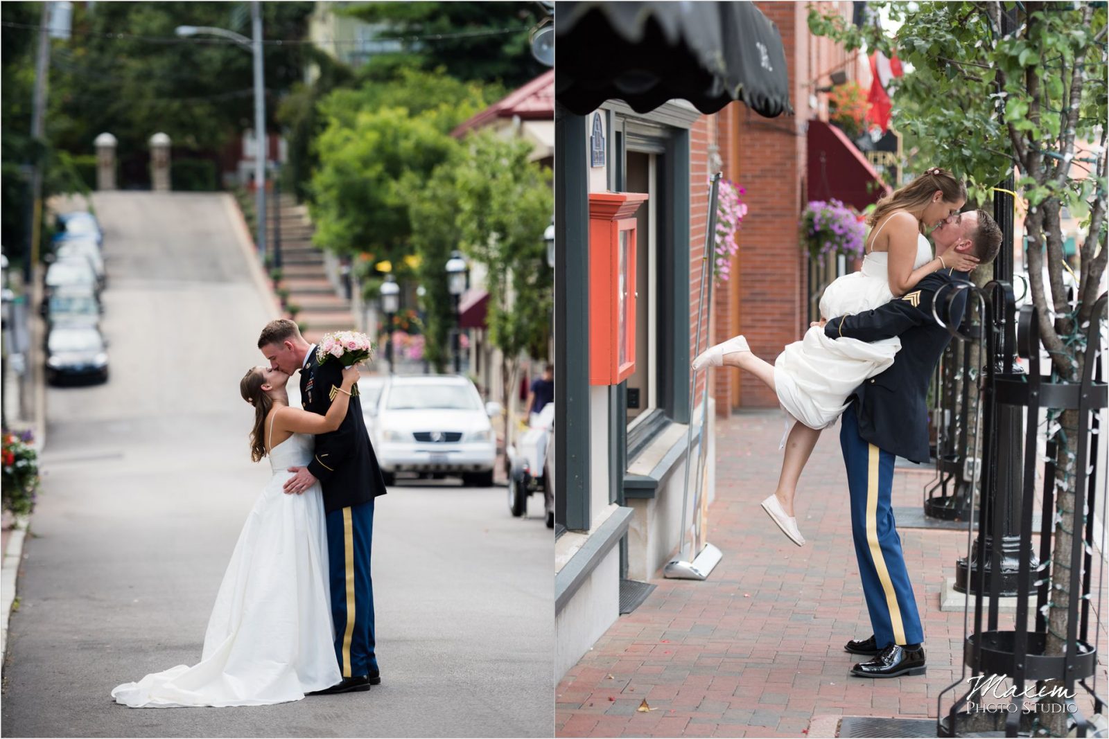Cincinnati Wedding Photographers Mt Adams bride groom