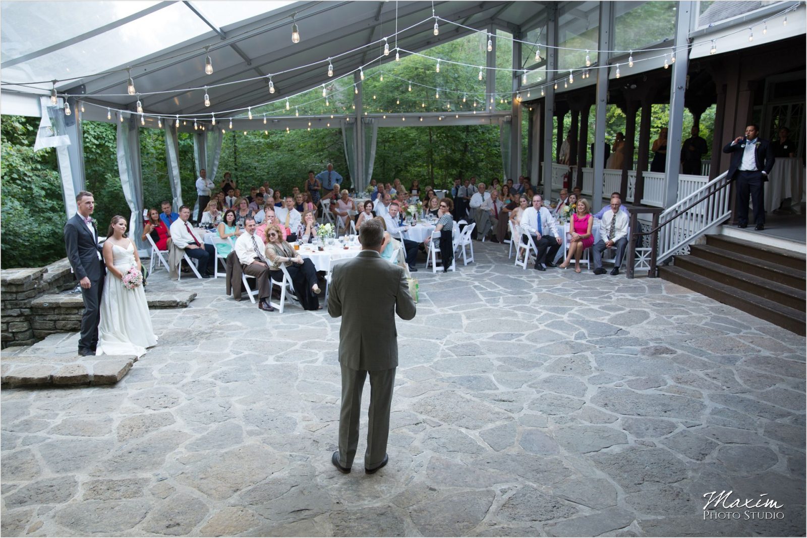 Cincinnati Wedding Photographers Krippendorf Lodge Cincinnati Nature Center Reception toast