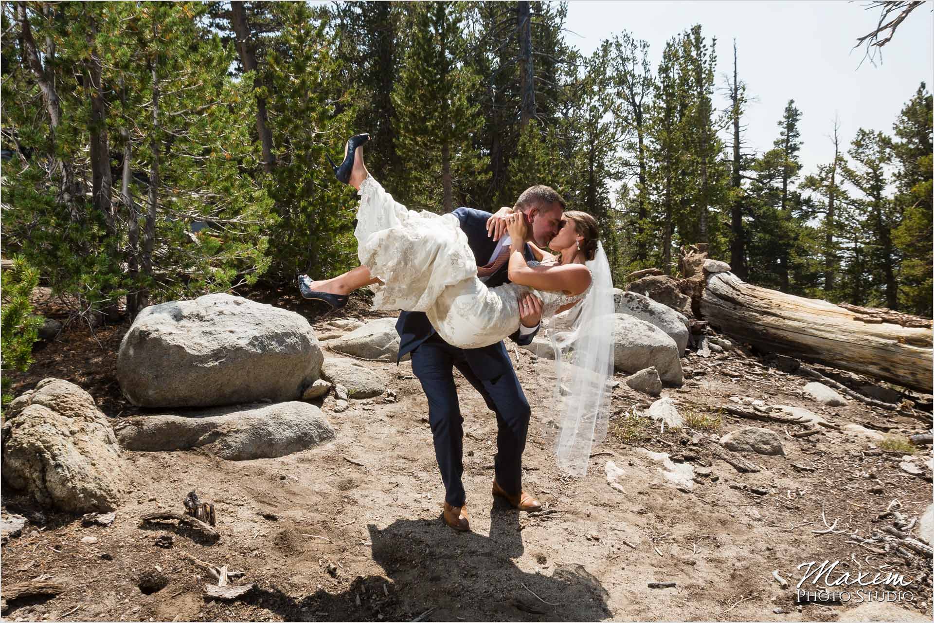 Lake Tahoe Heavenly Village Destination Wedding Bride Groom