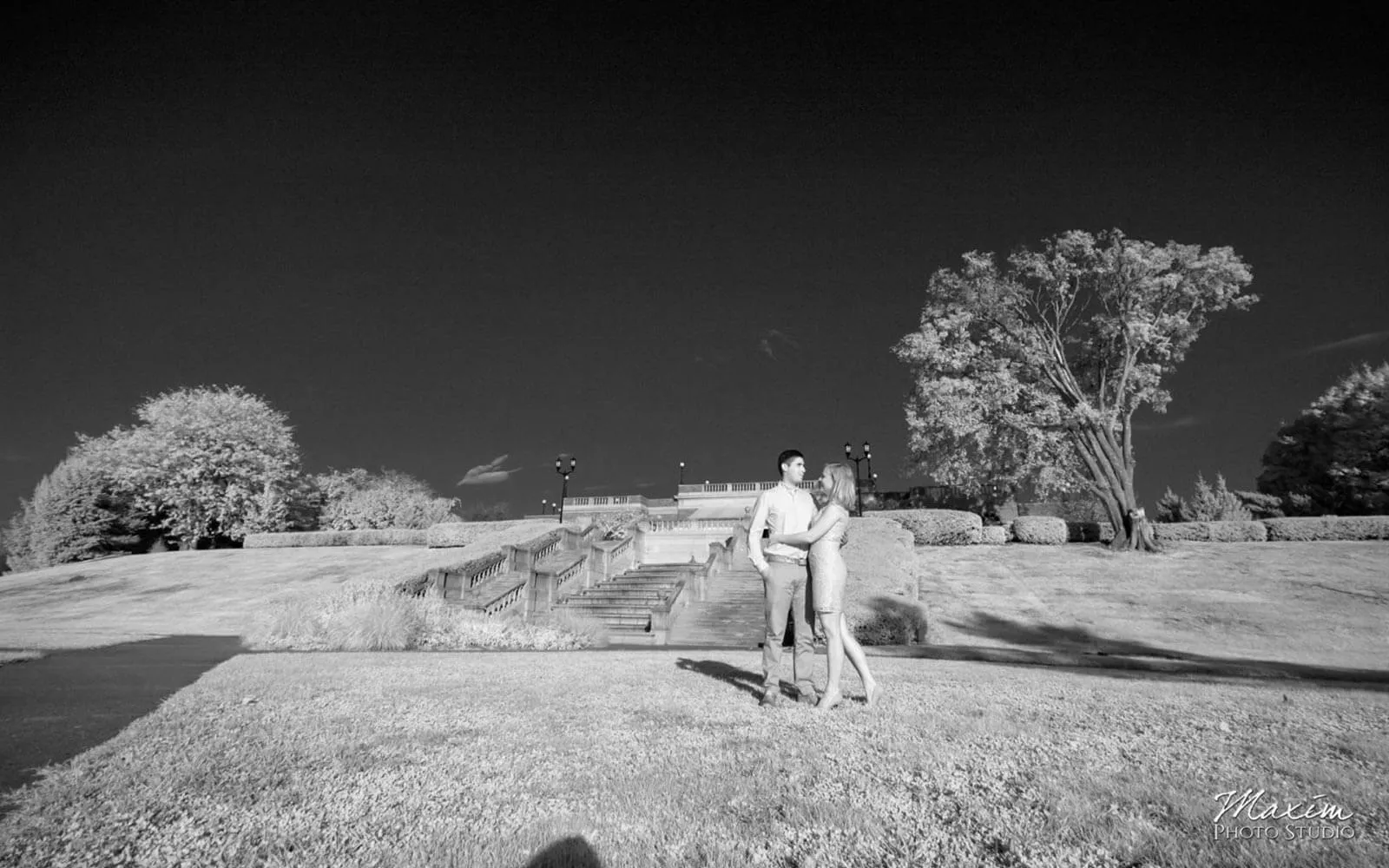 Ault Park Cincinnati wedding engagement infrared
