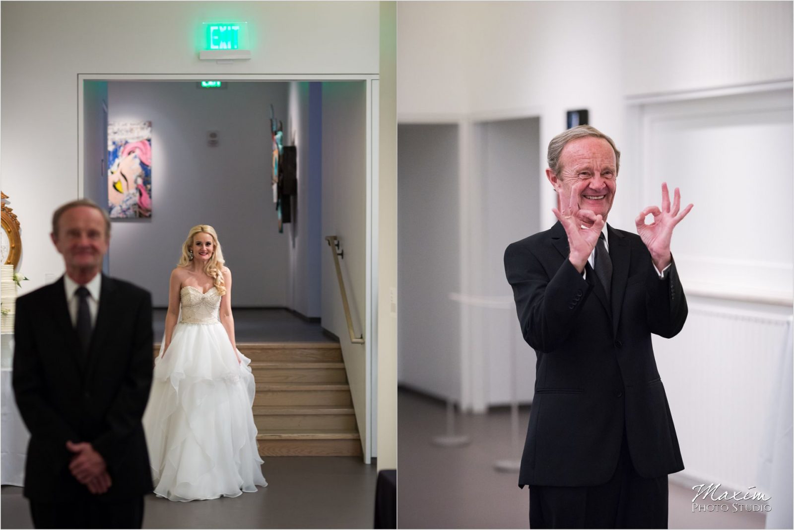 Cincinnati Wedding Photographers 21C Museum Hotel bride father first look