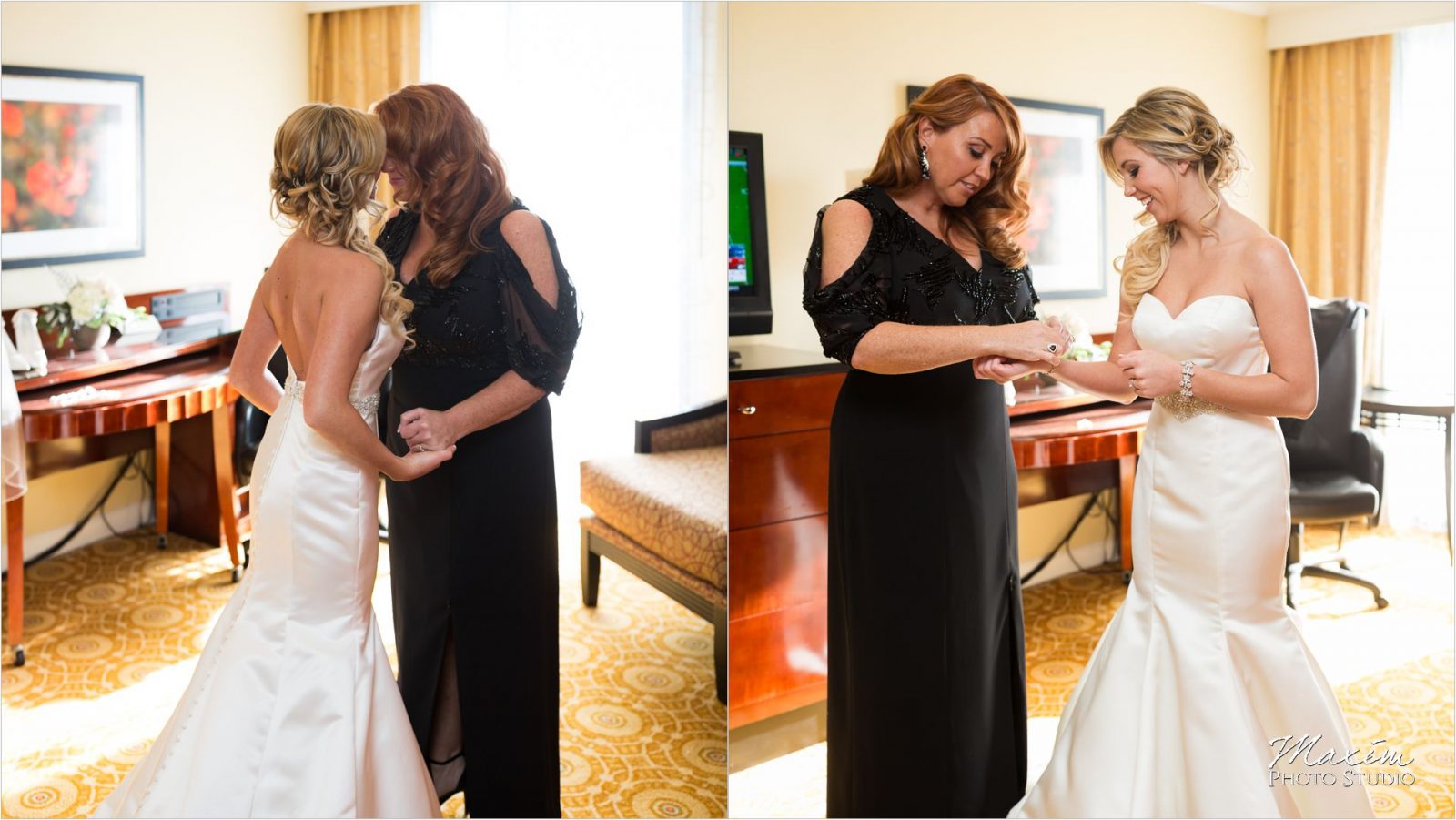 Dayton Marriott Wedding preparations Bride