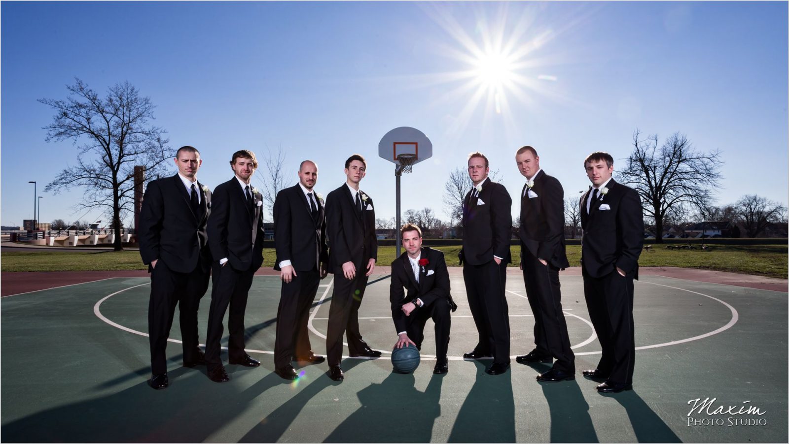 University of Dayton Groom wedding day basketball