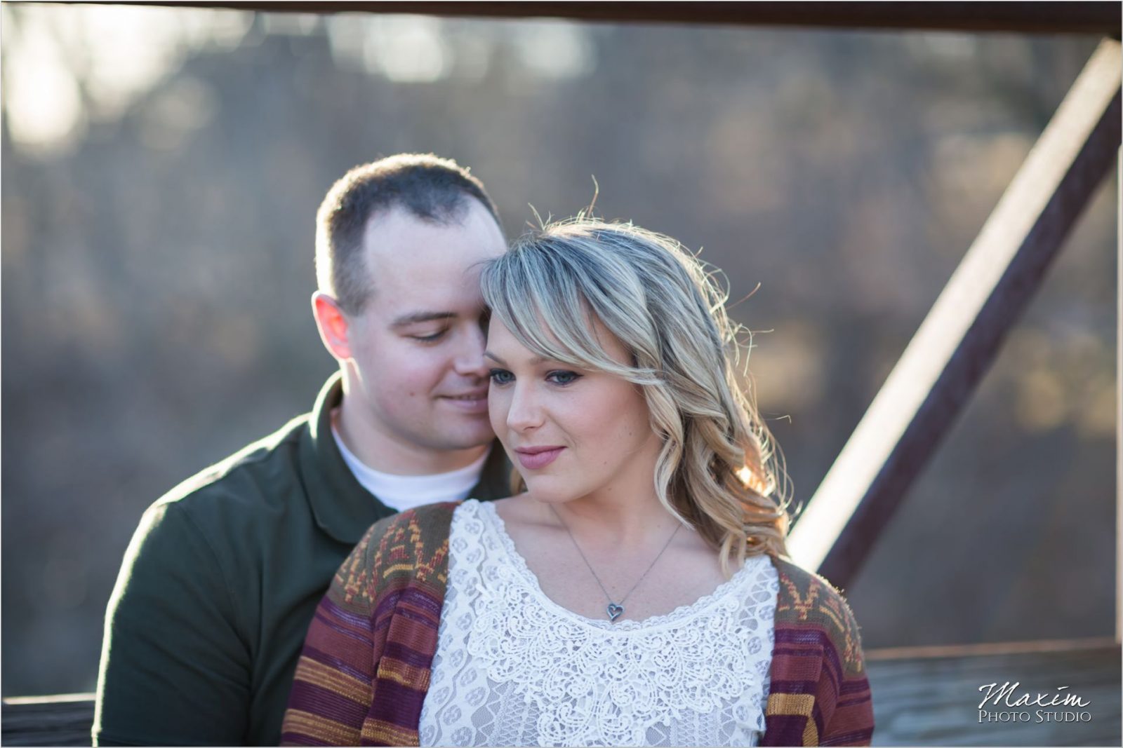Dayton Wedding Photographers Faurot Park engagement bridge