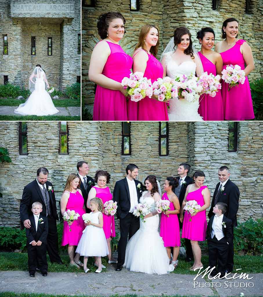 Loveland castle wedding bridal party chateau laroche