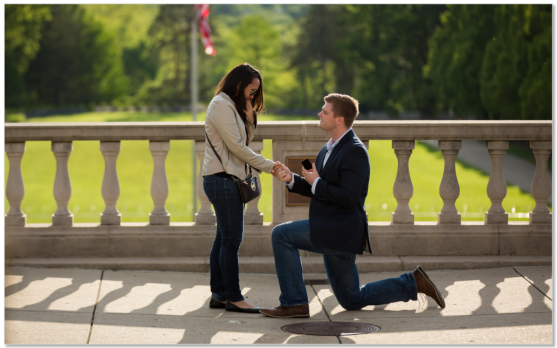 Ault Park Cincinnati Secret Engagement Proposal