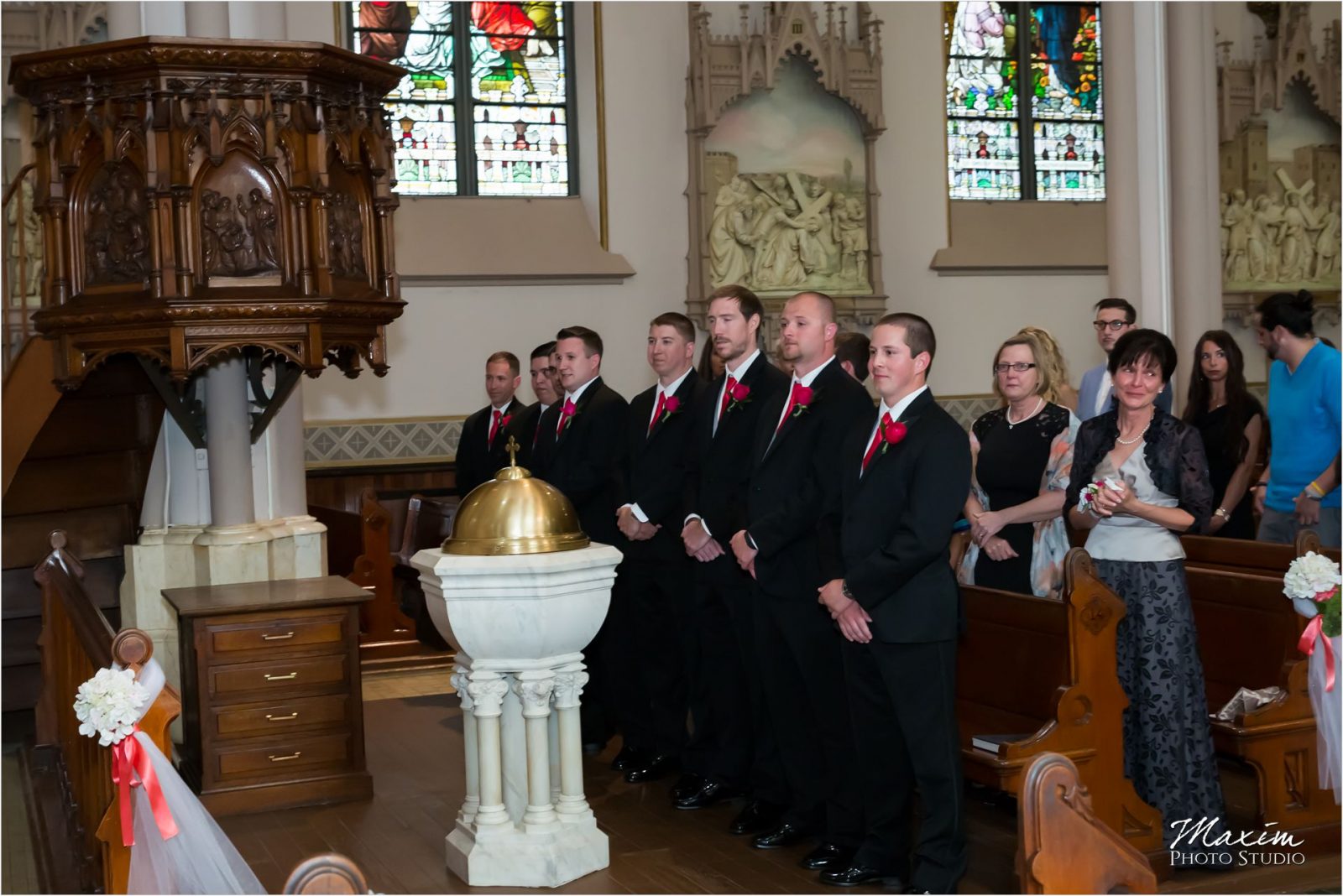St Francis DeSales Cincinnati Wedding Ceremony Groomsmen
