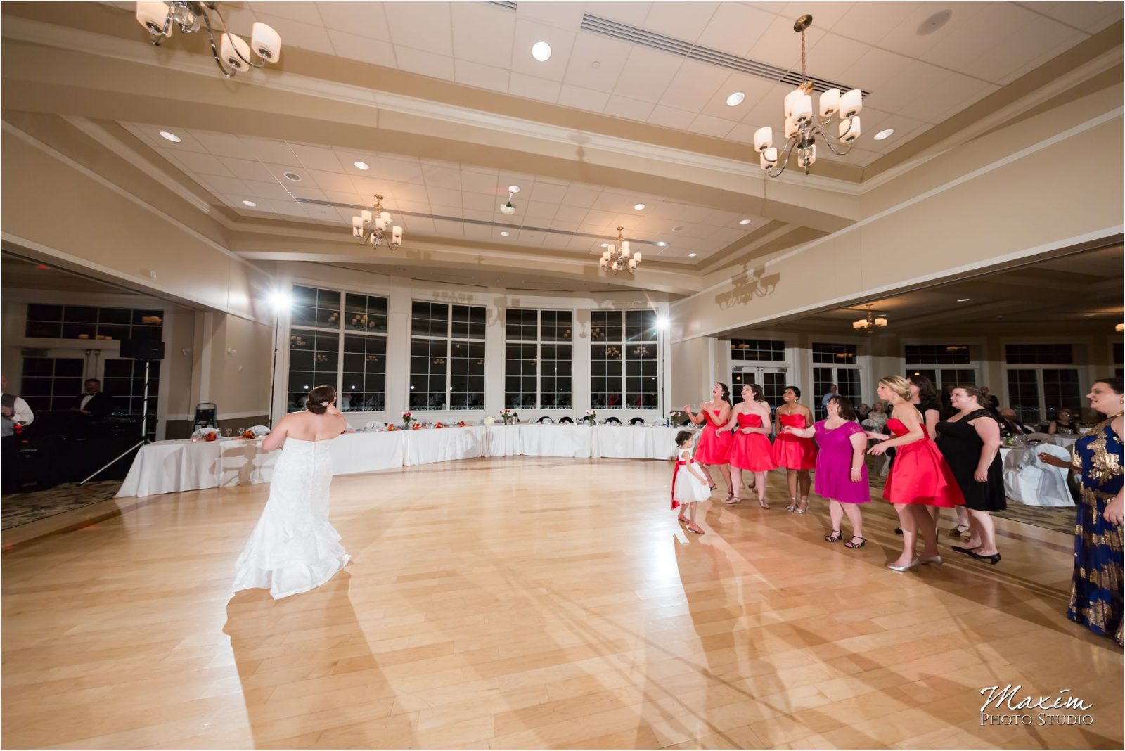 Cooper Creek Event Center Wedding Reception Bouquet Toss