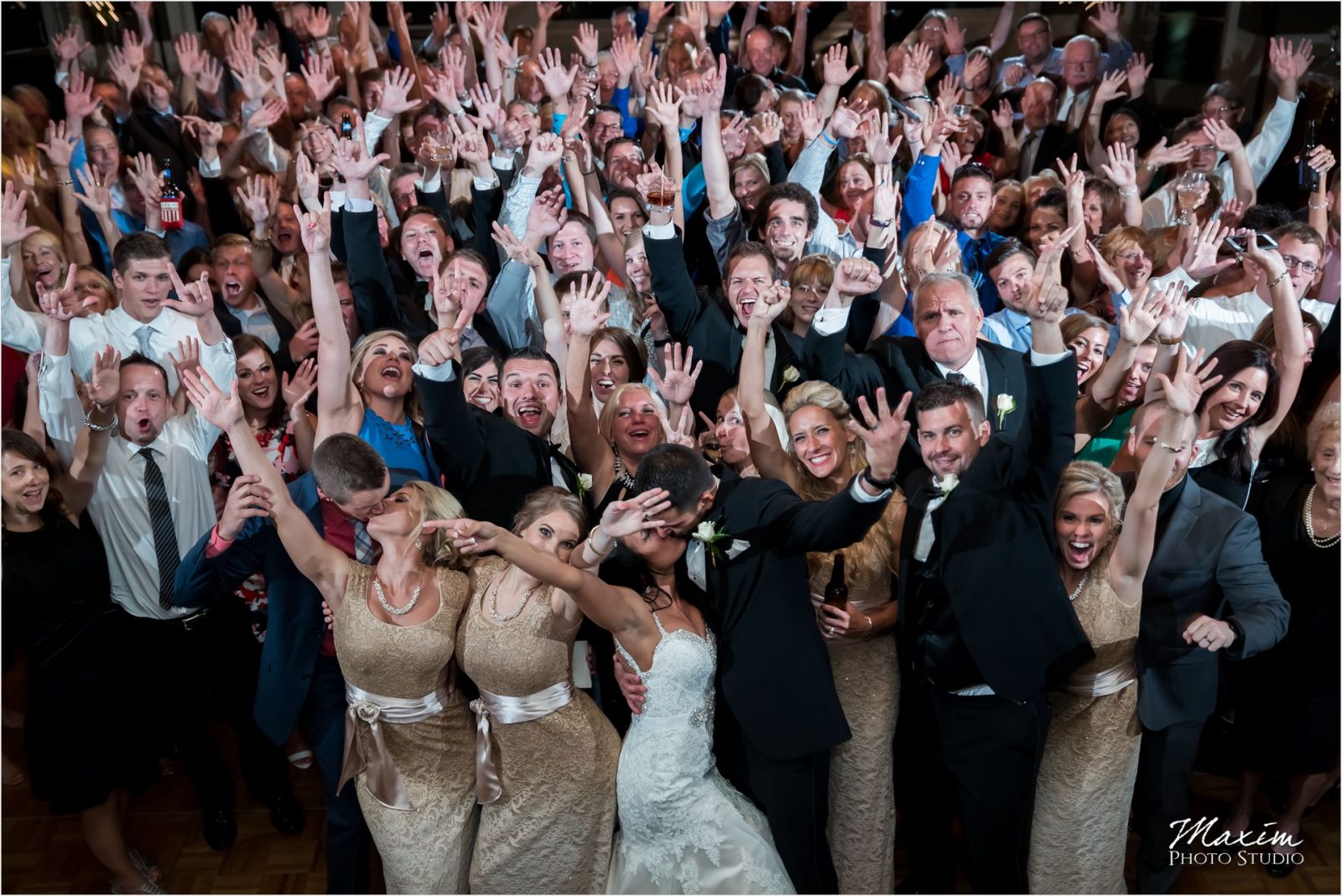 Drees Pavilion Covington Kentucky Wedding Reception Group Photo