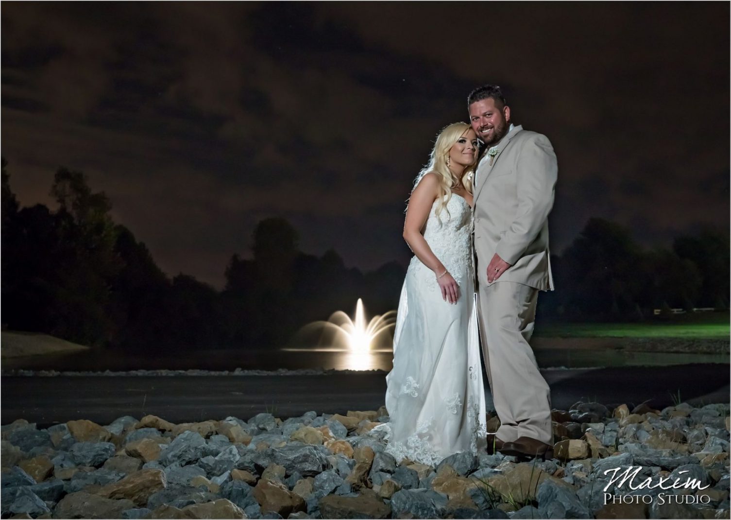 Rolling Meadows Ranch nighttime wedding