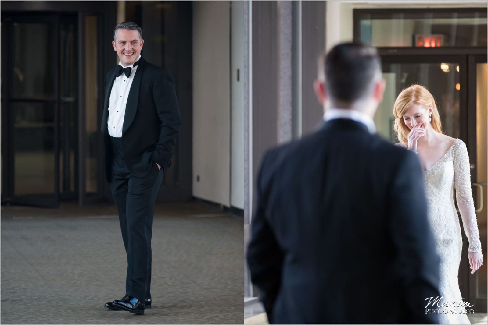 Cincinnati Wedding Photographers Art Museum Westin bride groom first look