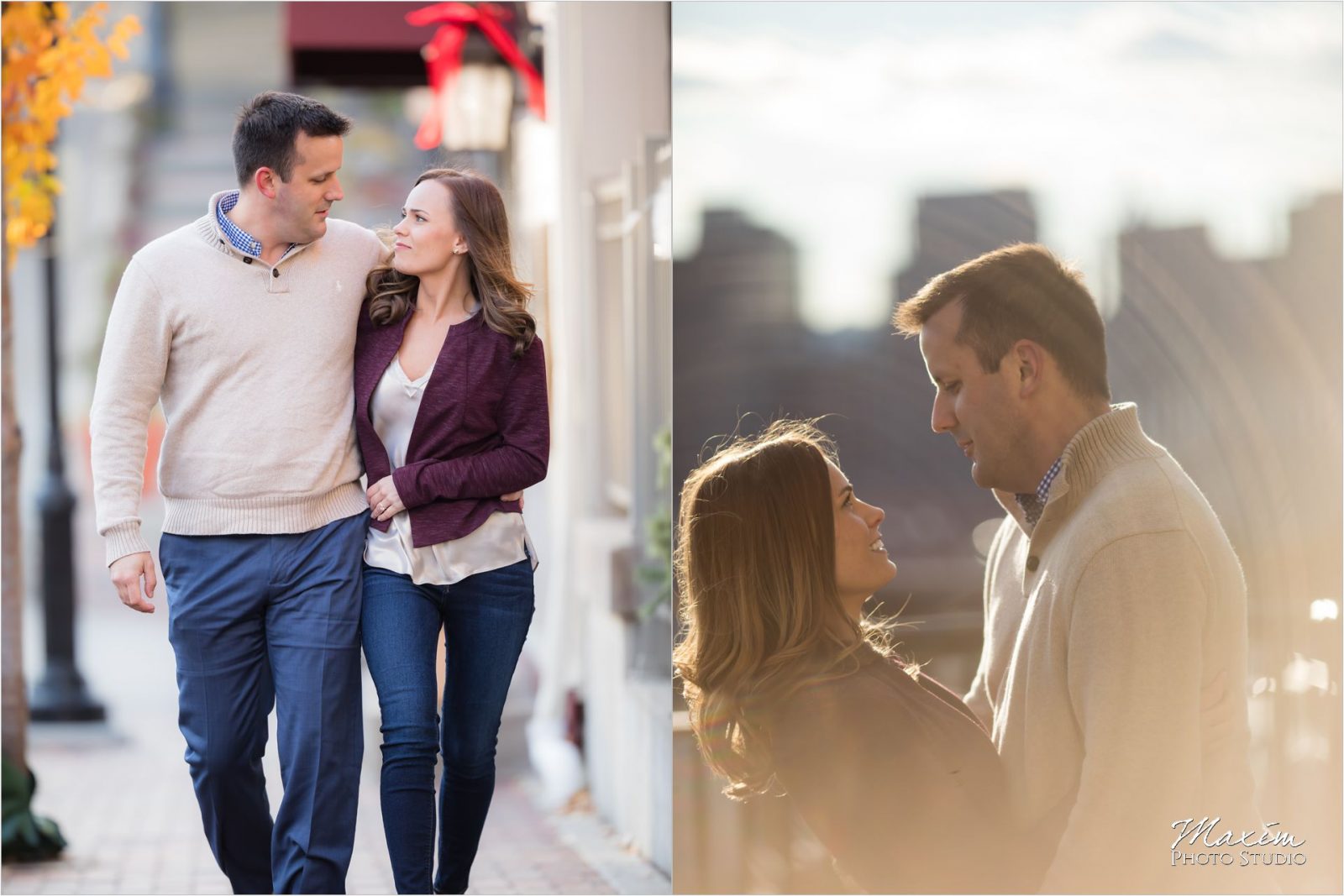 Eden Park Cincinnati Fall engagement couple