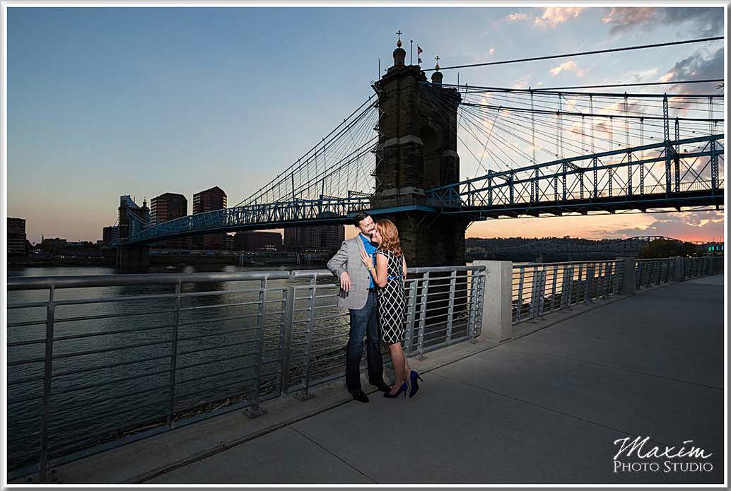 Roebling Bridge Cincinnati engagement