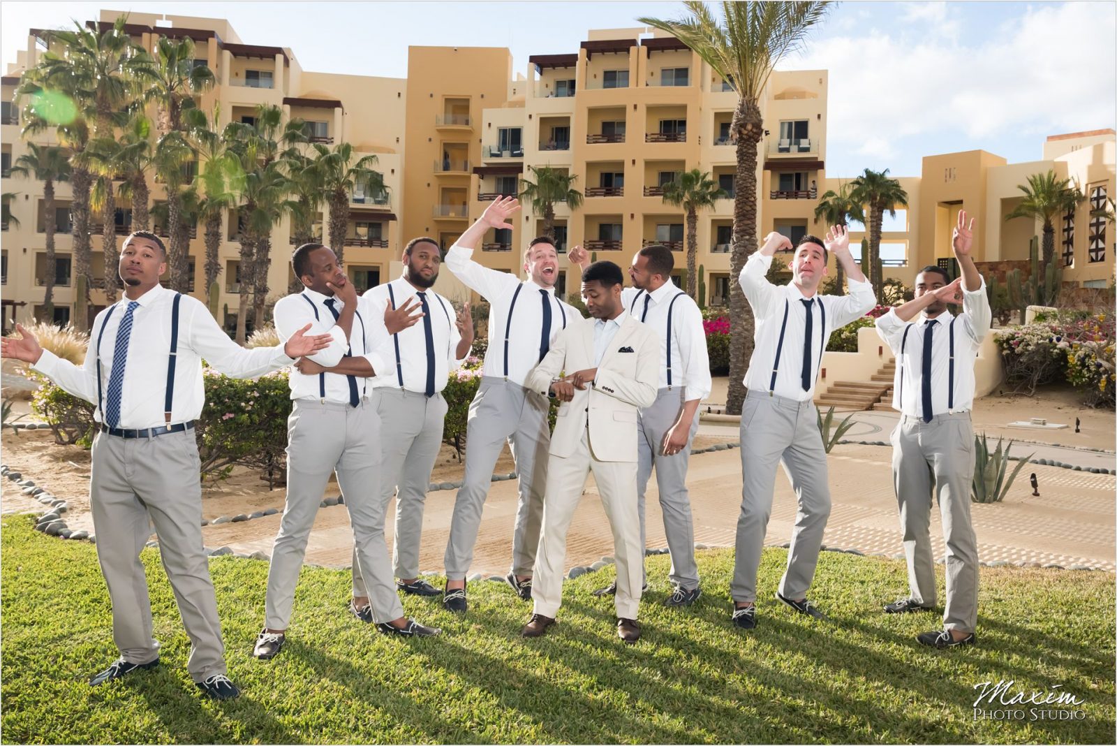 Pueblo Bonito Cabo Mexico Destination Wedding Portraits Groomsmen