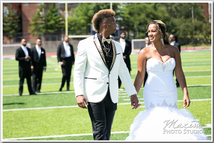 NFL wedding bride groom pictures
