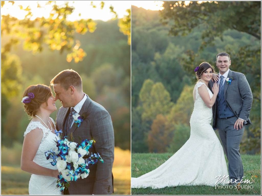 White Oaks Georgia destination wedding sunset hillside