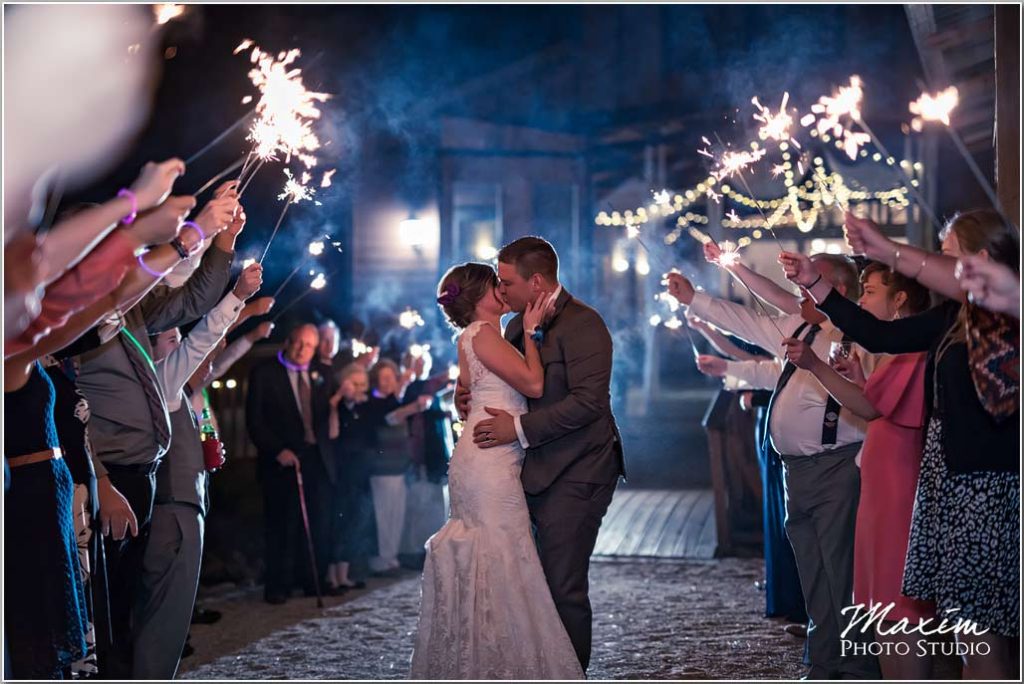 White Oaks Georgia wedding reception sparklers