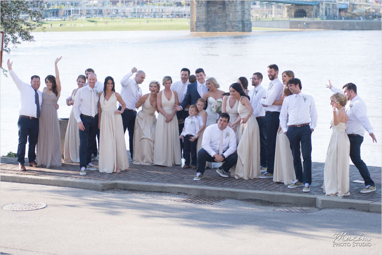 The Phoenix Cincinnati skyline Wedding Bride Groom