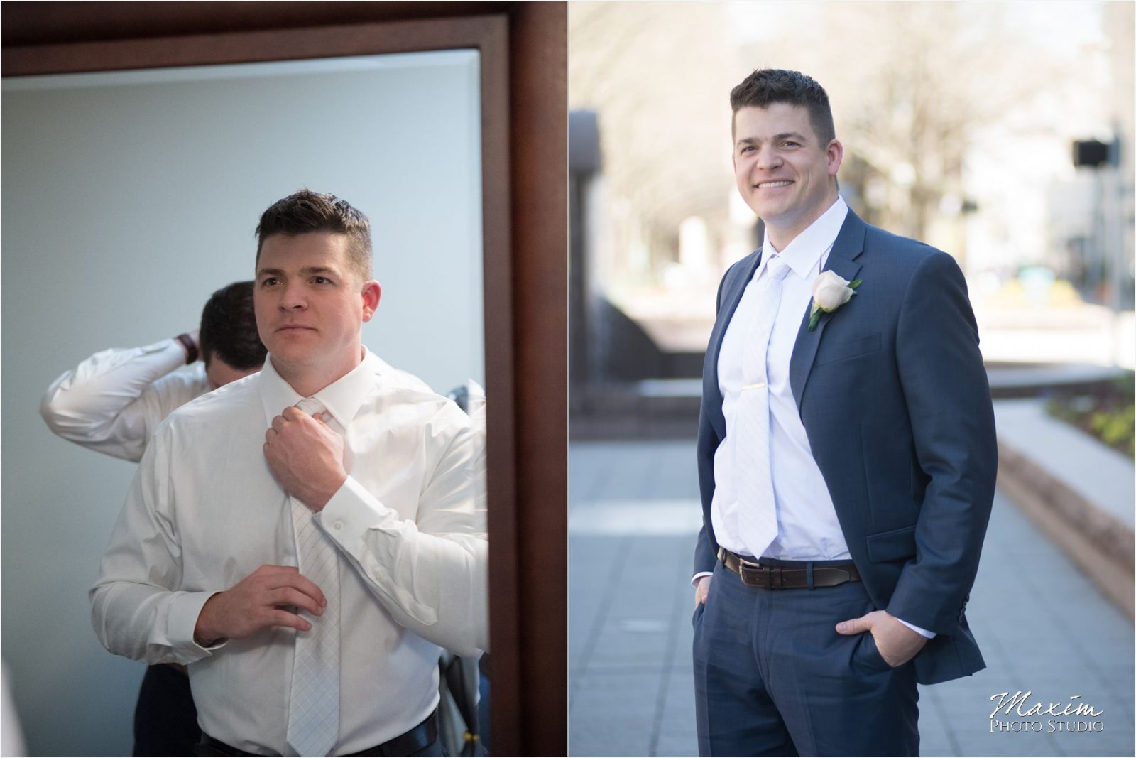 Phoenix Cincinnati Wedding groom preparations