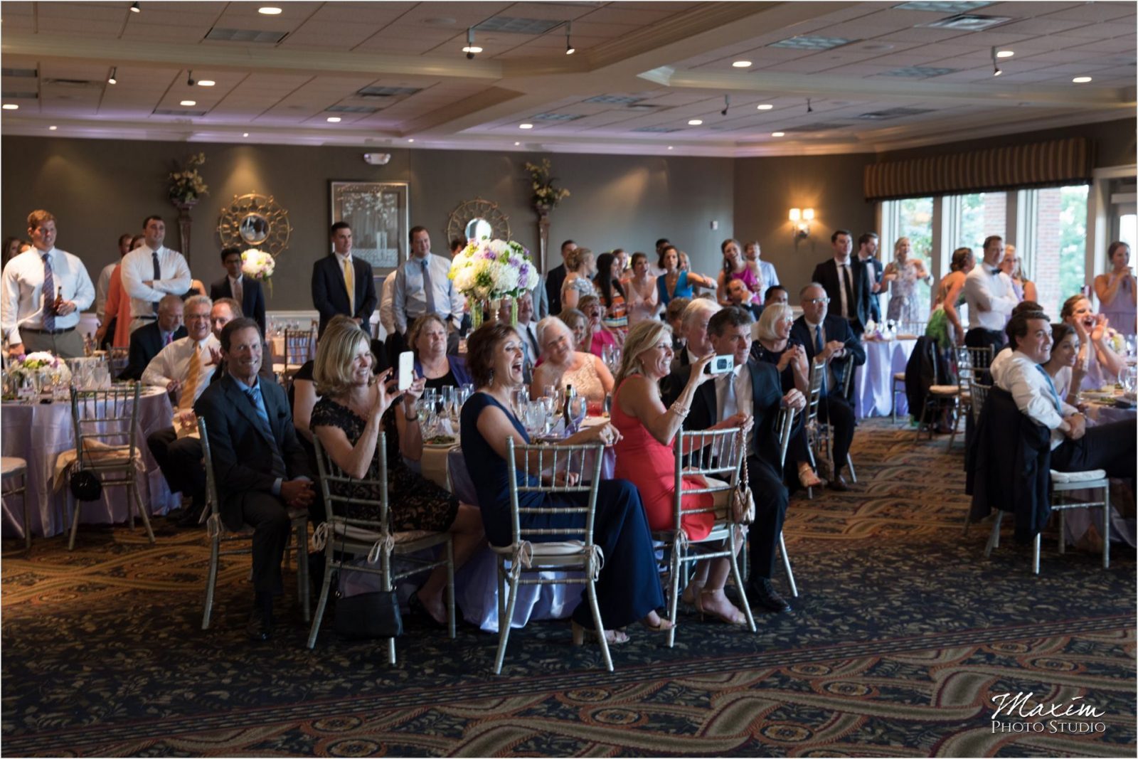 Cincinnati Wedding Photographers Drees Pavilion Wedding Reception guests