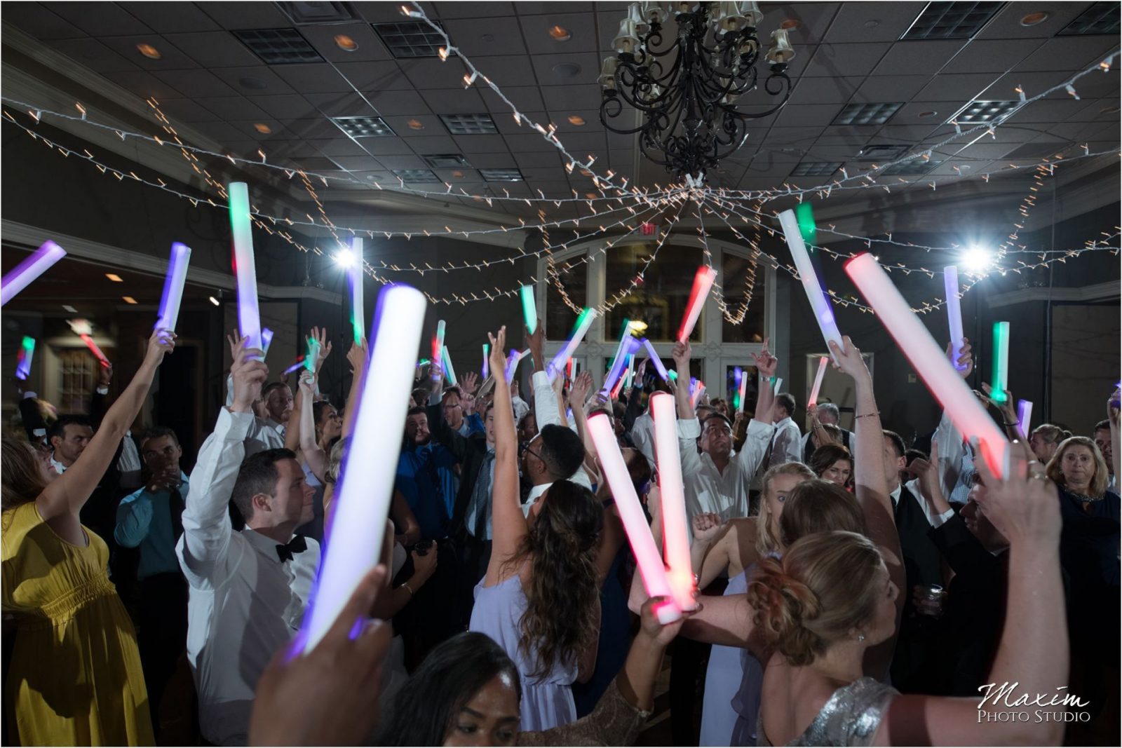 Cincinnati Wedding Photography Drees Pavilion Wedding Reception Glowsticks