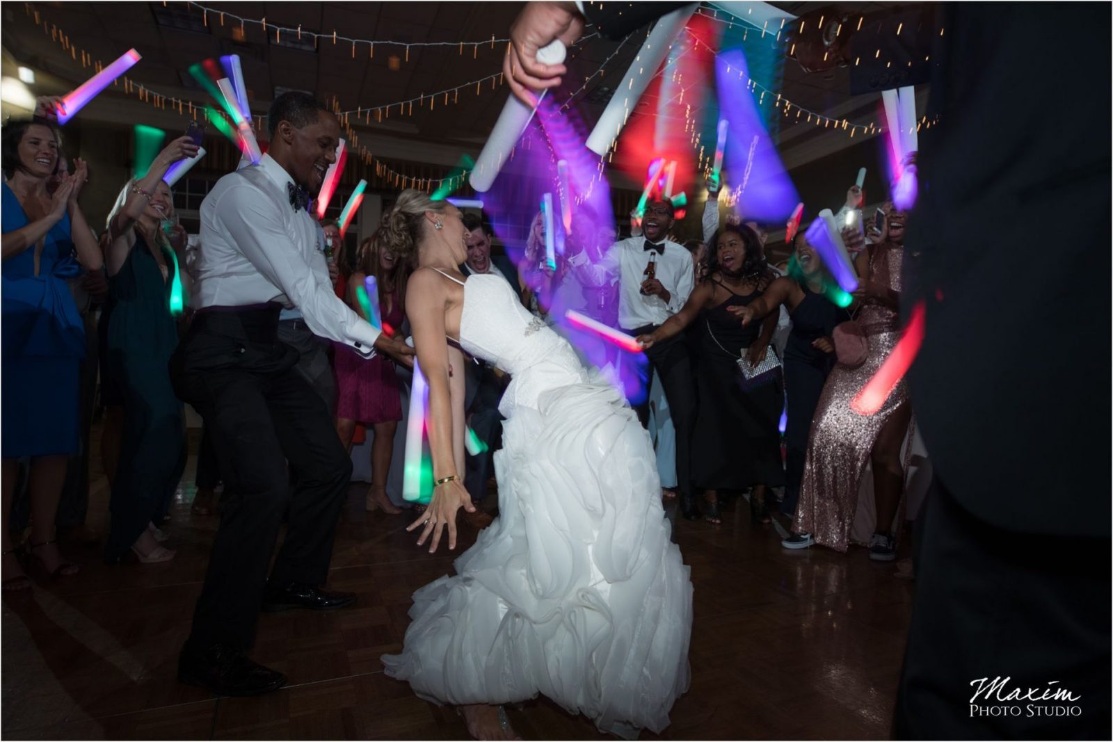 Cincinnati Wedding Photography Drees Pavilion Wedding Reception Glowsticks