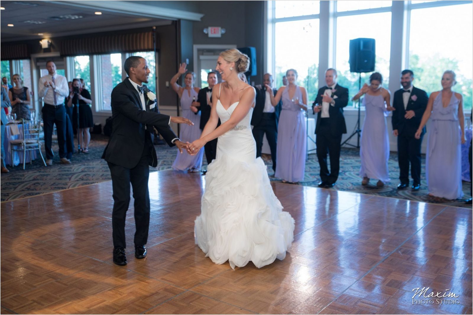 Cincinnati Wedding Photographers Drees Pavilion Wedding Reception groom dance