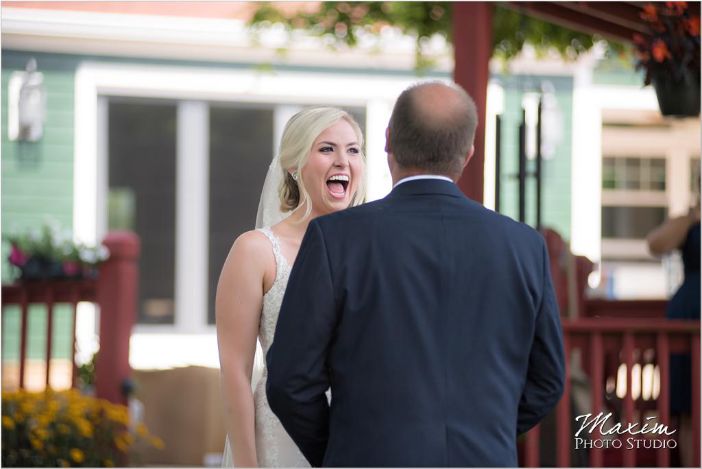 Bride father first look wedding day