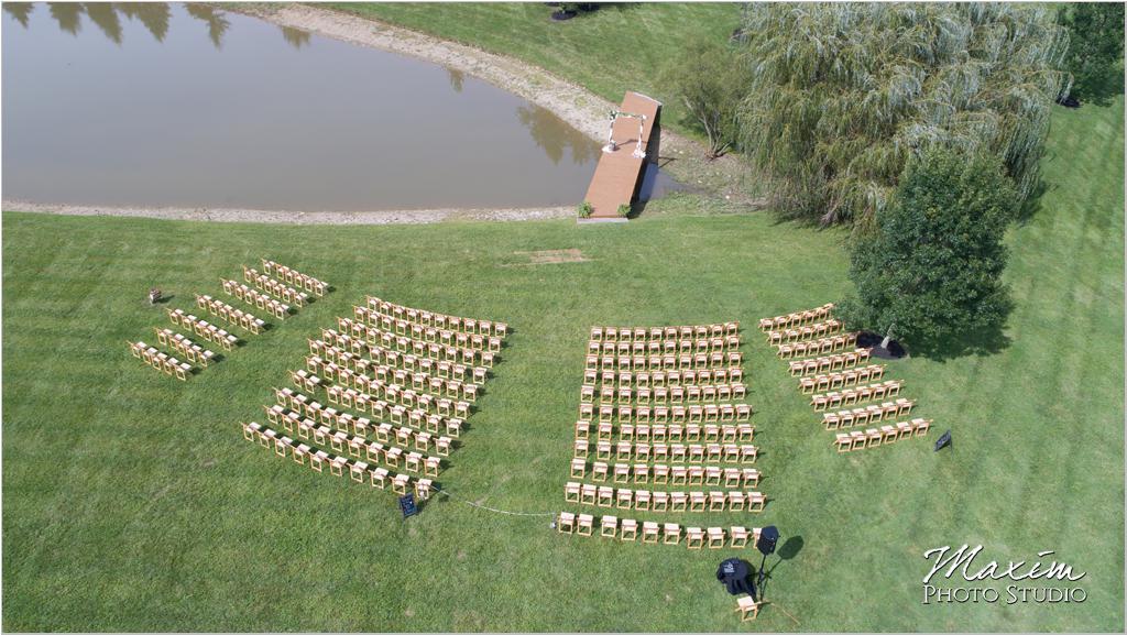 Drone Ohio country horse farm ceremony