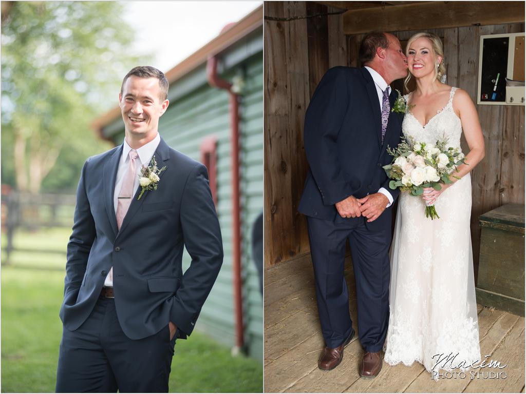 Ohio horse farm wedding bride groom