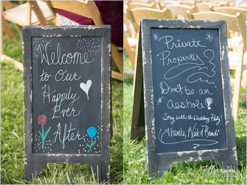 Ohio horse farm wedding ceremony signs