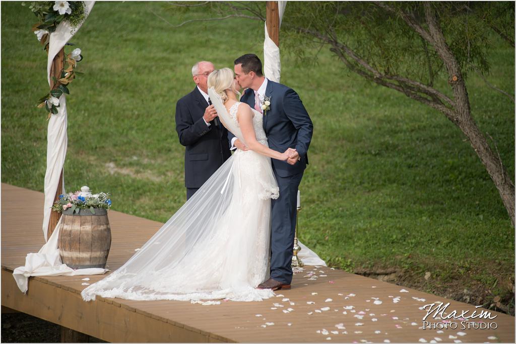 Ohio horse farm wedding ceremony water dock