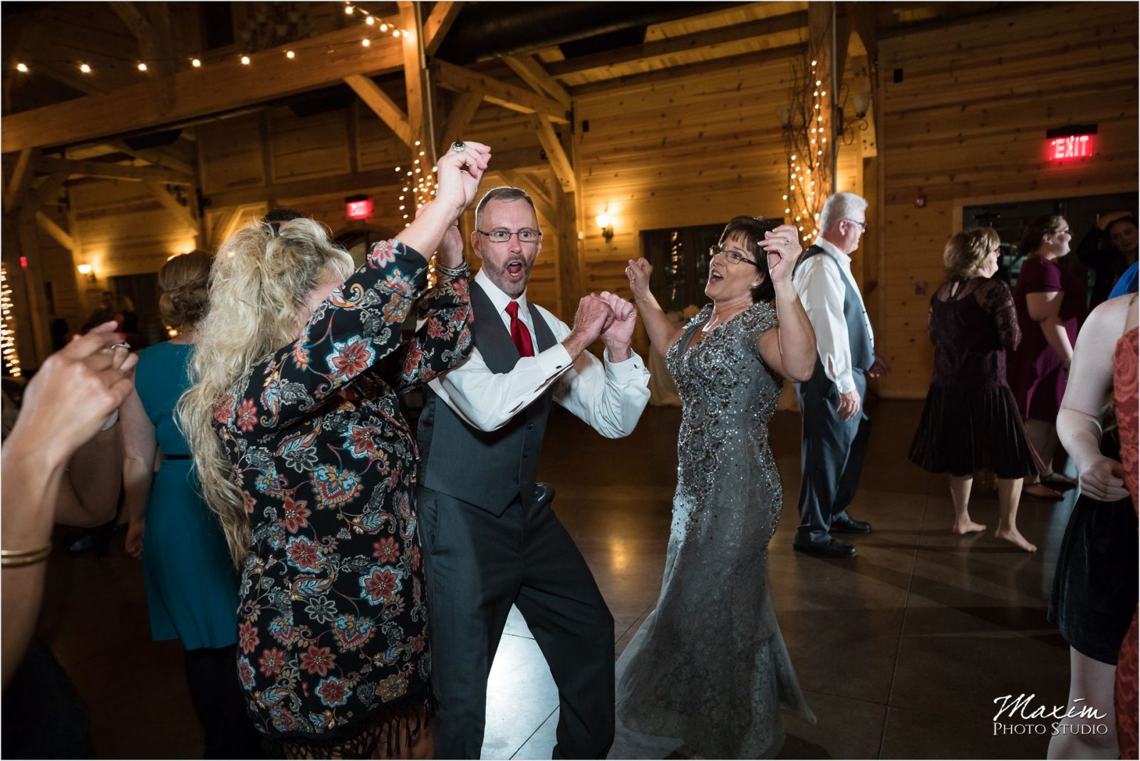 Rolling Meadows Ranch wedding reception guests dancing