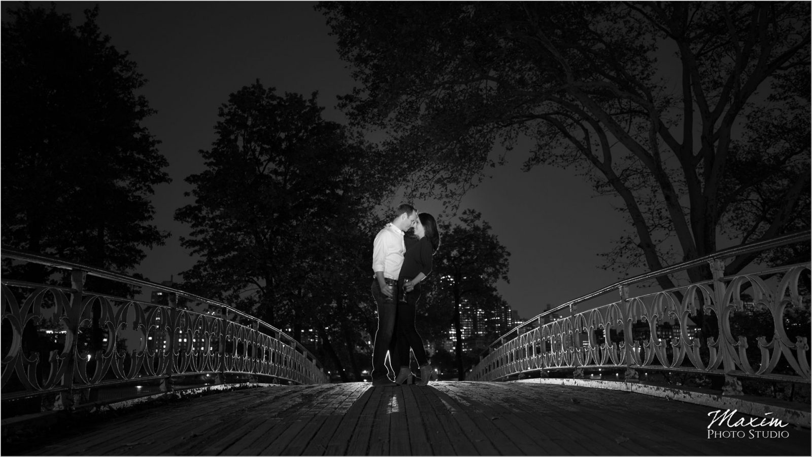New York City Central Park Bow Bridge Engagement