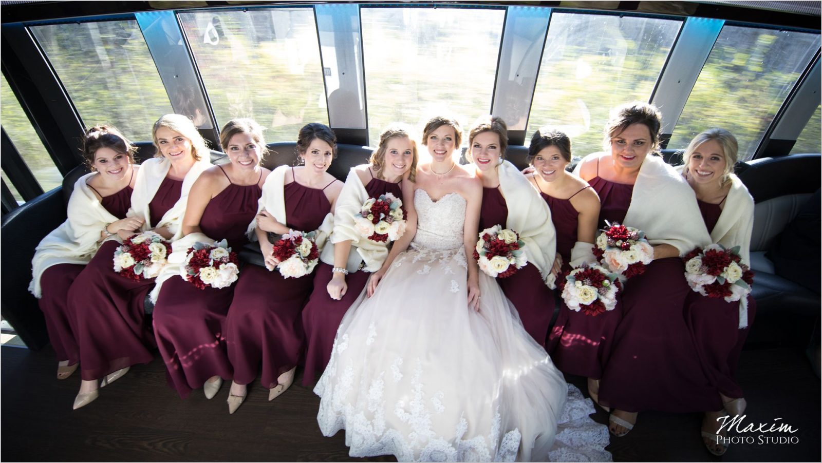 Motortoys limo bride bridesmaids