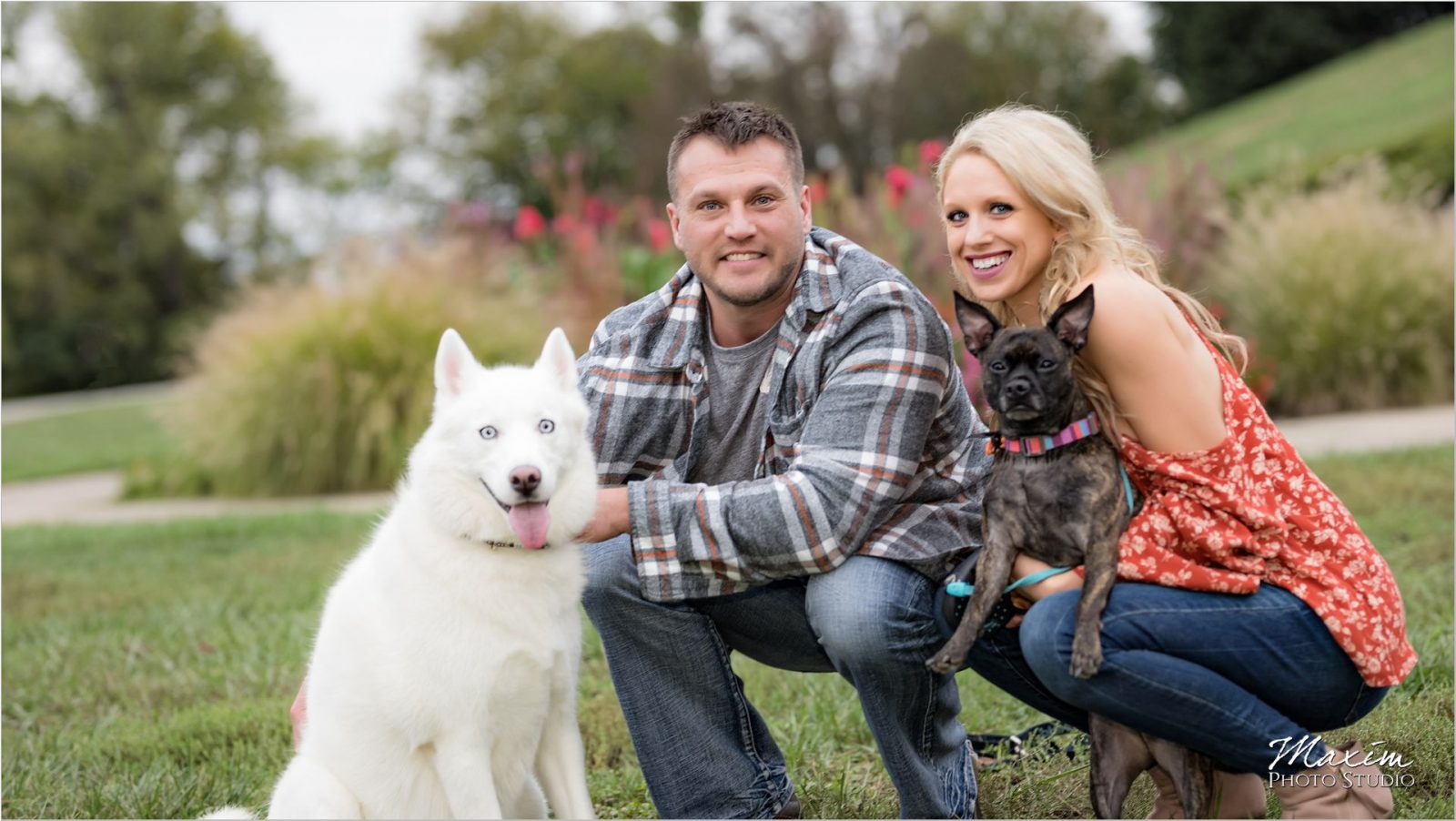 Ault Park Cincinnati Engagement dogs