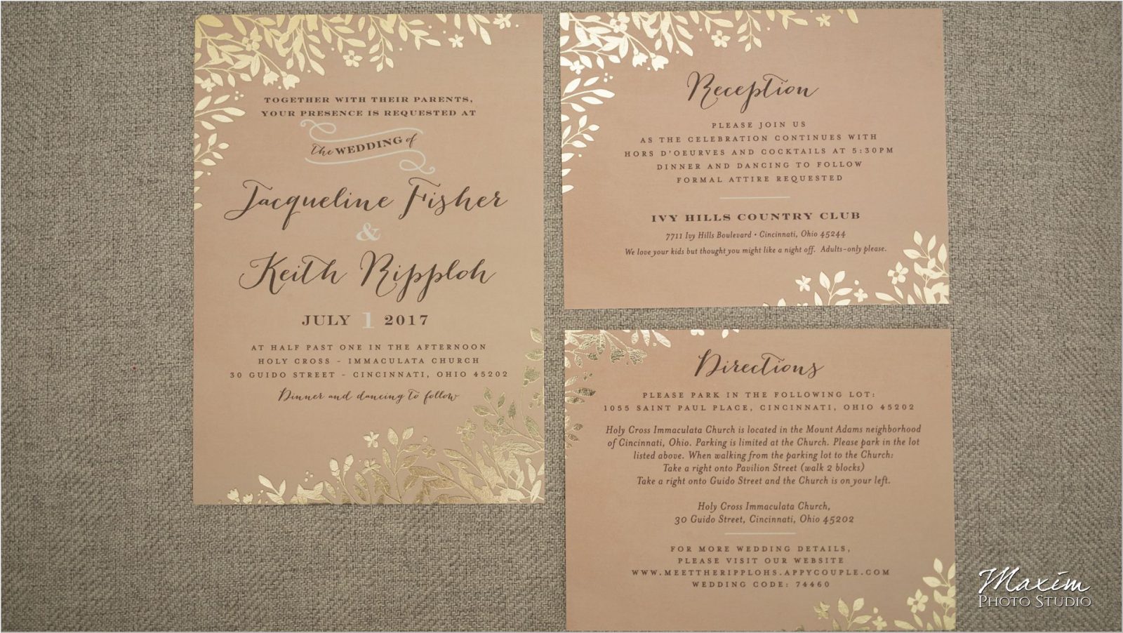 Ivy Hills Country Club Wedding Invitiations