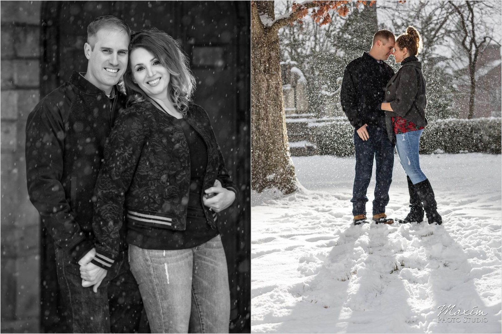 Cincinnati Wedding Photographers Marriemont snow engagement