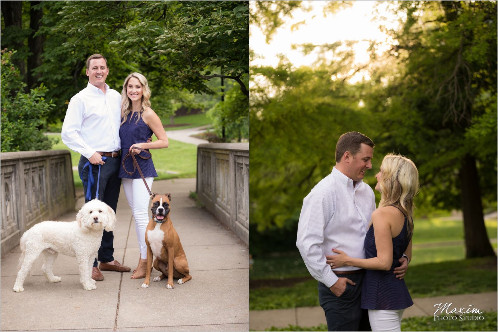 Eden Park Cincinnati Engagement Photography dogs