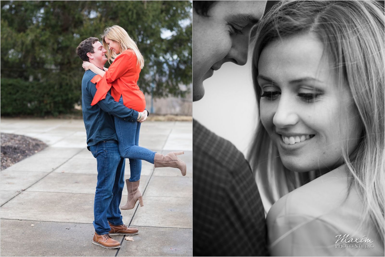Cincinnati Wedding Photographers Ault Park Engagement couple black white