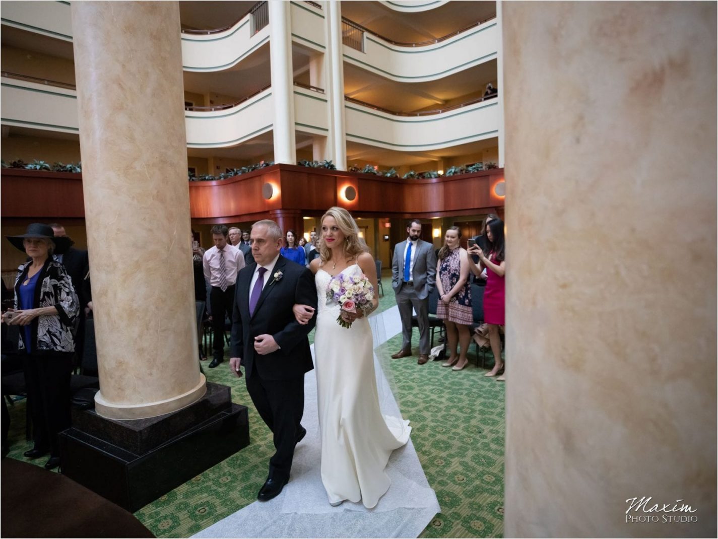 Cincinnati Marriott Rivercenter, Wedding Ceremony, Bride, Father